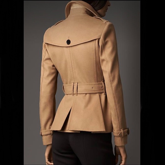 Burberry London Wool Cashmere Belted Short Trench Coat Jacket - Picture 5 of 16